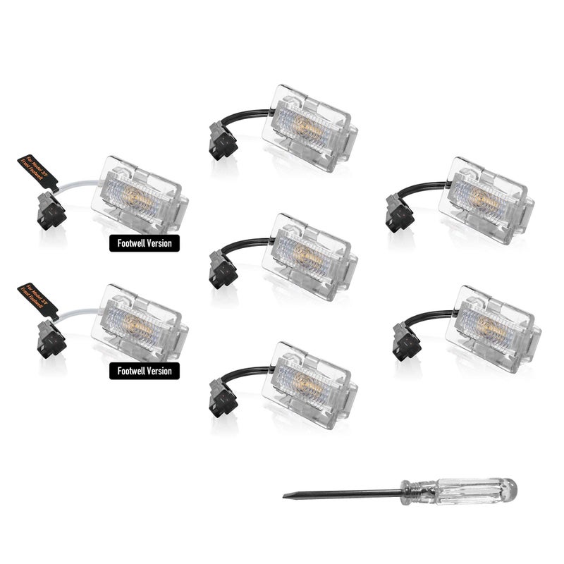 Oznium Full 7 Pieces Upgrade LED Kit for Tesla Model Y with Ultra-Bright Replacement Light Bulbs - LEDs fit Trunk, Frunk, Door Puddle, Foot-Well, etc - Image 1